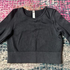 NS Black Seamless Long-Sleeve Top